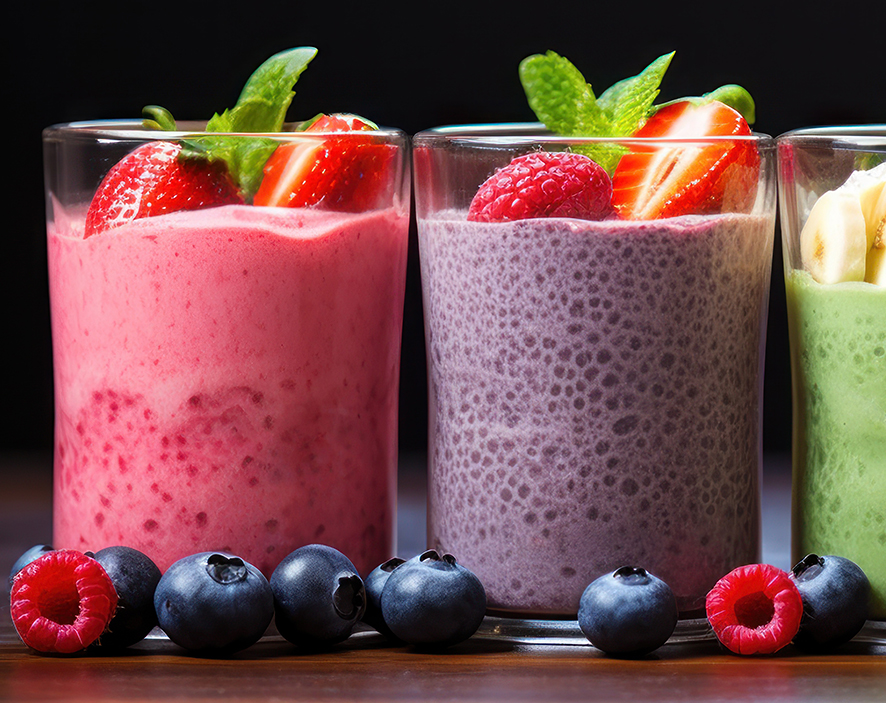 smoothies, colorful and healthy.